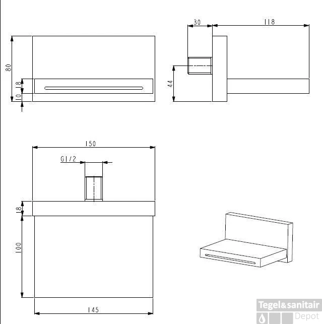 Huber Ego Baduitloop Met Waterval 6407HCR 4 Huber Ego Baduitloop Met Waterval 6407HCR - Afbeelding 2