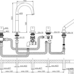 Huber Kiruna 5 Gats Badrandkraan Met Thermostaat 162MKR01HNS