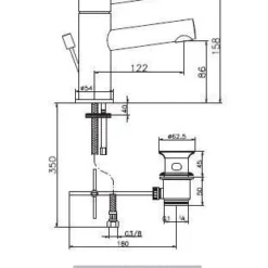 Wastafelmengkraan Huber Kiruna 22401HCR Chroom