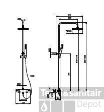 Huber Prime-Q Douchekolom Met Thermostaaat Chroom PEC8202021