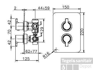 Huber Soft Douchethermostaatkraan Chroom 968Q.01.CR 3 Huber Soft Douchethermostaatkraan Chroom 968Q.01.CR