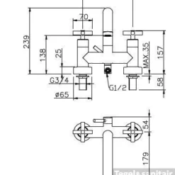 Huber Suite Badkraan Voor Badrandmontage 263.ST01H.CR