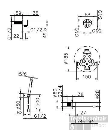 Huber Suite Inbouw Badset Met Thermostaat En Handdouche 915ST01HCR 4 Huber Suite Inbouw Badset Met Thermostaat En Handdouche 915ST01HCR - Afbeelding 2