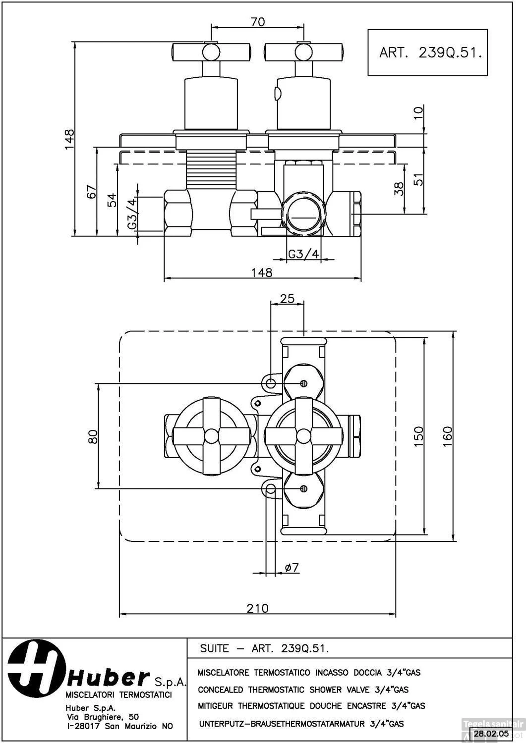Huber Suite Inbouw Thermostaat Met Stopkraan 239Q51HNS 3 Huber Suite Inbouw Thermostaat Met Stopkraan 239Q51HNS
