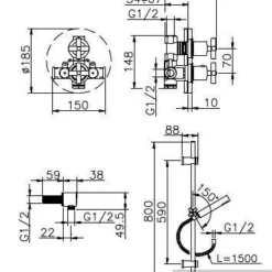 Huber Suite Inbouw Thermostaatkraan Met Glijstangset Chroom 910ST01HCR 5 Huber Suite Inbouw Thermostaatkraan Met Glijstangset Chroom 910ST01HCR -Exporteren Badkamer Top Winkel huber suite inbouw thermostaatkraan met glijstangset 910st01hcr 0