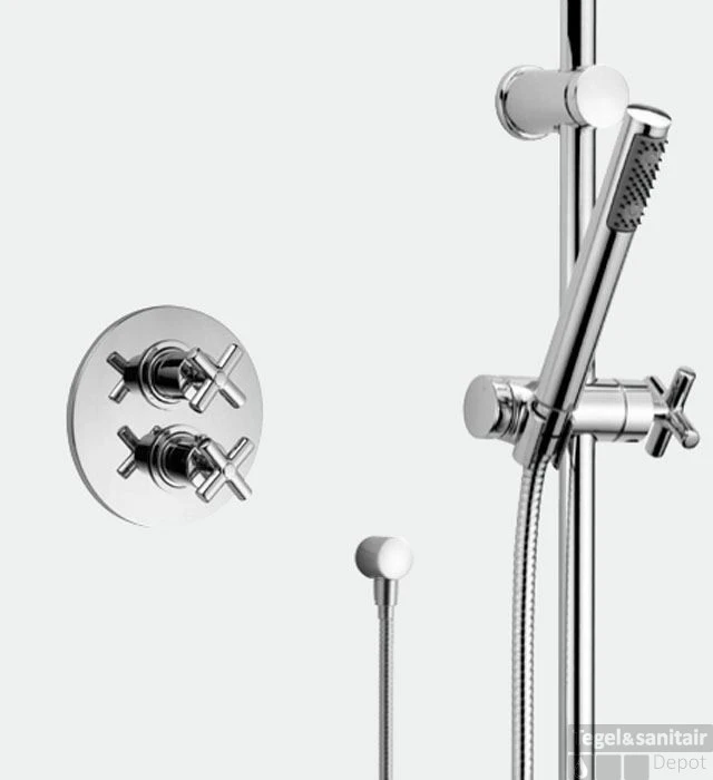 Huber Suite Inbouw Thermostaatkraan Met Glijstangset Chroom 910ST01HCR 3 Huber Suite Inbouw Thermostaatkraan Met Glijstangset Chroom 910ST01HCR