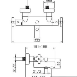 Huber Suite Opbouw Badthermostaat 23201NFHCR