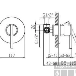 Huber Tratto Douchemengkraan Chroom TT.0003000.21 -Exporteren Badkamer Top Winkel huber tratto douchemengkraan chroom tt000300021 1