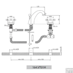 Wastafelmengkraan Huber Victorian 3 Gats 164VT01HCR Chroom 5 Wastafelmengkraan Huber Victorian 3 Gats 164VT01HCR Chroom -Exporteren Badkamer Top Winkel huber victorian 3 gats thermostatische wastafelmengkraan chroom 164vt01hcr 1