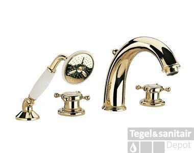 Huber Victorian 4 Gats Thermostatische Badkraan Met Douchegarnituur RVS 162VT01HNS 4 Huber Victorian 4 Gats Thermostatische Badkraan Met Douchegarnituur RVS 162VT01HNS - Afbeelding 2