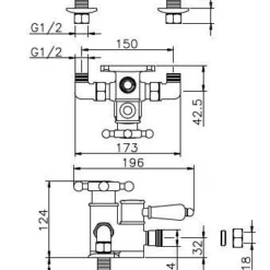 Huber Victorian Douchethermostaat Chroom 150.VT51HCR -Exporteren Badkamer Top Winkel huber victorian douchethermostaat chroom 150vt51hcr 2