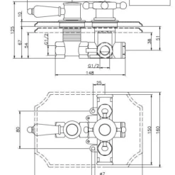 Huber Victorian Inbouw Thermostaatkraan Chroom-Goud 25901HCA