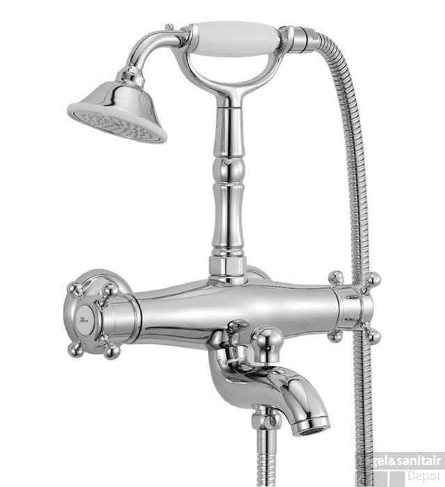 Huber Victorian Thermostatische Badkraan Met Douchegarnituur RVS 194VT01HNS 4 Huber Victorian Thermostatische Badkraan Met Douchegarnituur RVS 194VT01HNS - Afbeelding 2