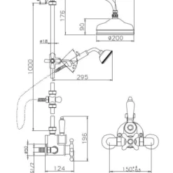 Huber Victorian Thermostatische Doucheset Chroom-Goud 590VT21HCA