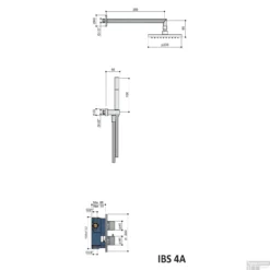 Douchekraanset Hotbath IBS 4 Bloke Inbouw Thermostaat 2-weg Geborsteld Nikkel -Exporteren Badkamer Top Winkel ibs4a