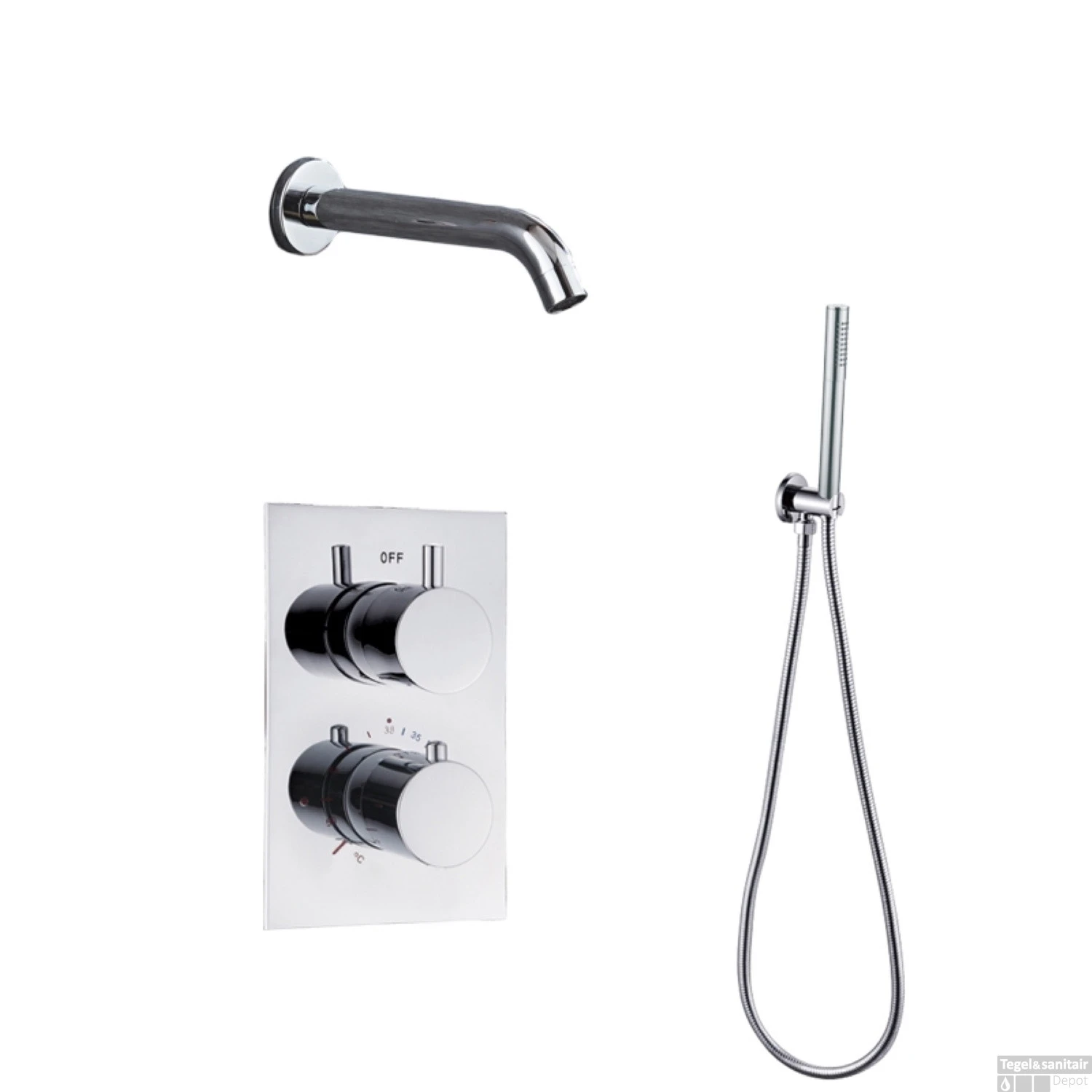 Inbouw Badkraan Boss & Wessing Exclusive Thermostatisch Met Handdoucheset Chroom