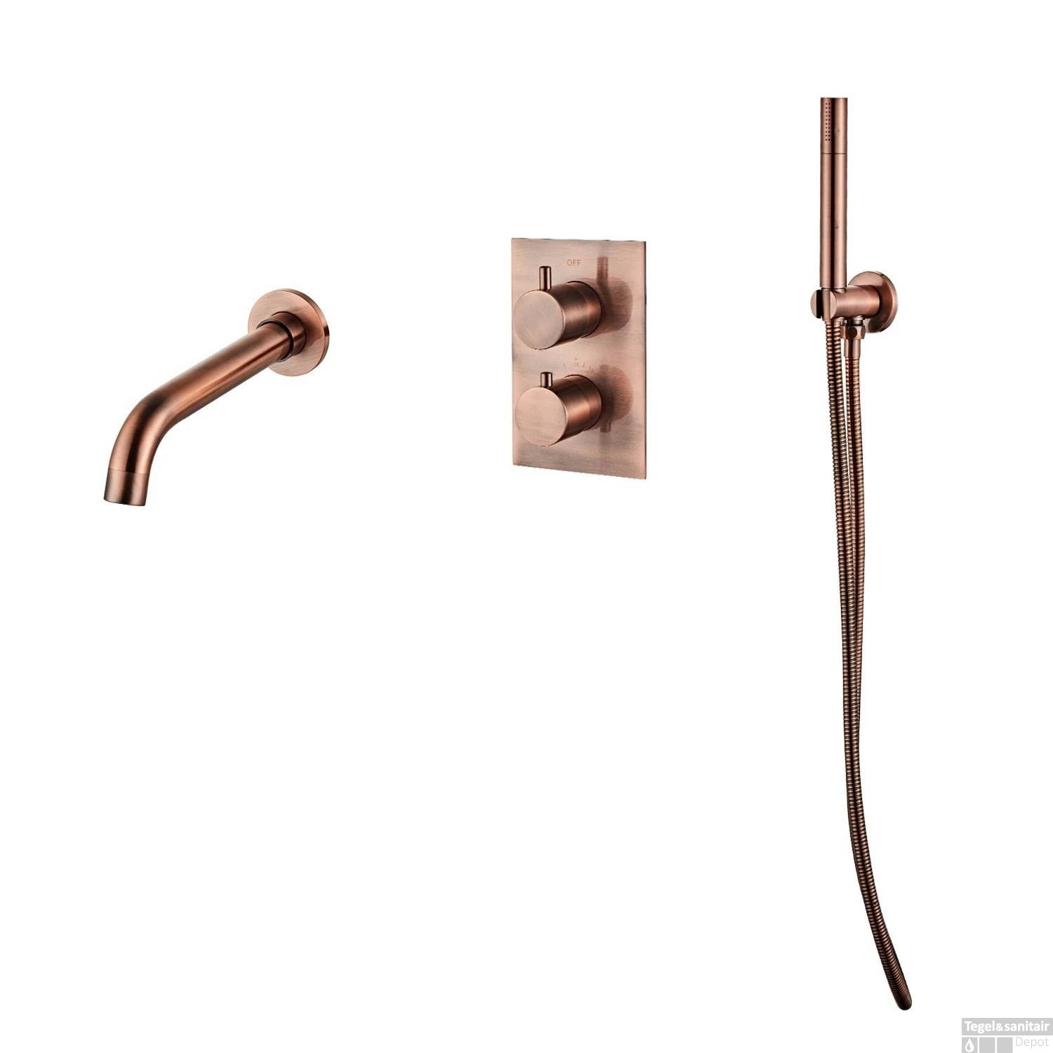 Inbouw Badkraan BWS Koper Compleet Geborsteld Koper 3 Inbouw Badkraan BWS Koper Compleet Geborsteld Koper