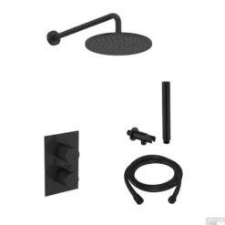 BWS Inbouw Regendouche | 30cm Stortdouche Met Muuruitloop Met Handdouche | Mat Zwart