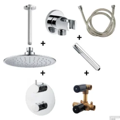 Inbouw Regendoucheset Wiesbaden Plafonduitloop Rond 20 Cm Chroom (Compleet)