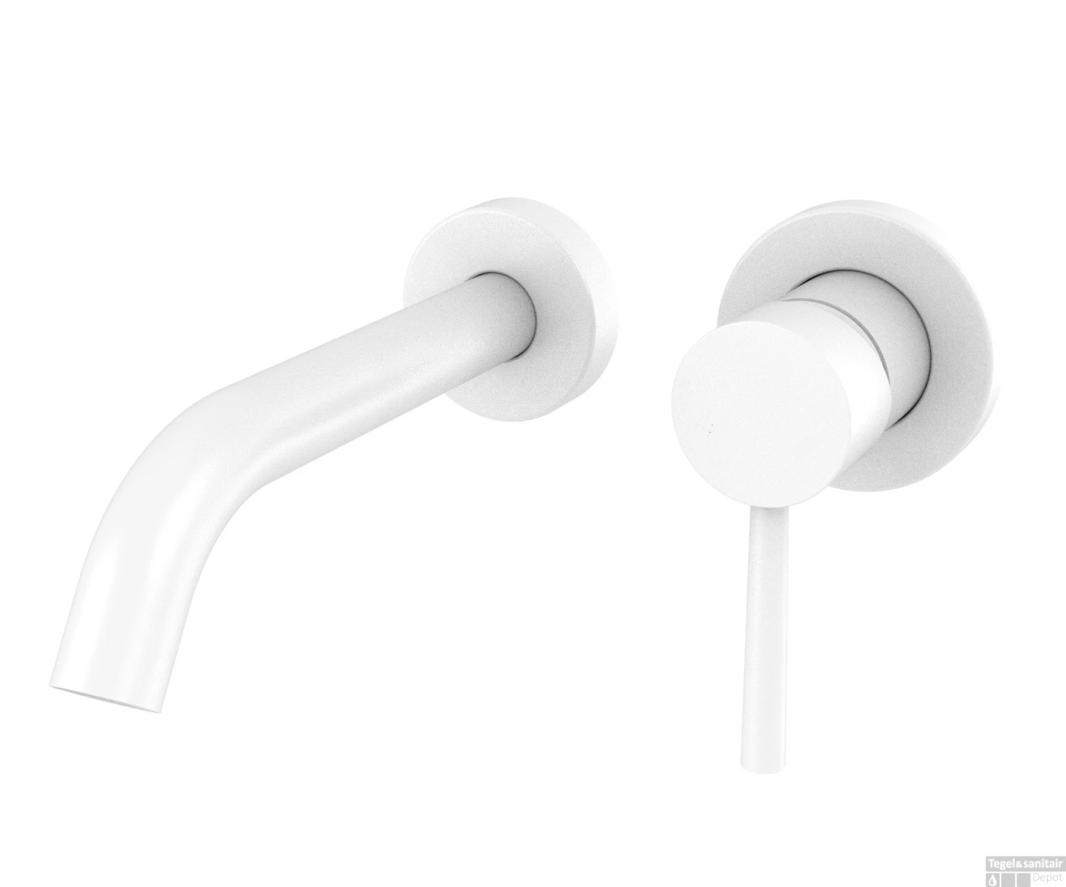 Inbouw Wandmengkraan Best Design White 20 Cm Mat Wit