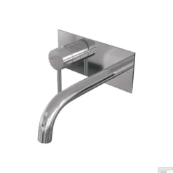 Inbouw Wastafelmengkraan Brauer Chrome Edition Coldstart Gebogen Uitloop Ronde Hendel Links Chroom Met Afdekplaat