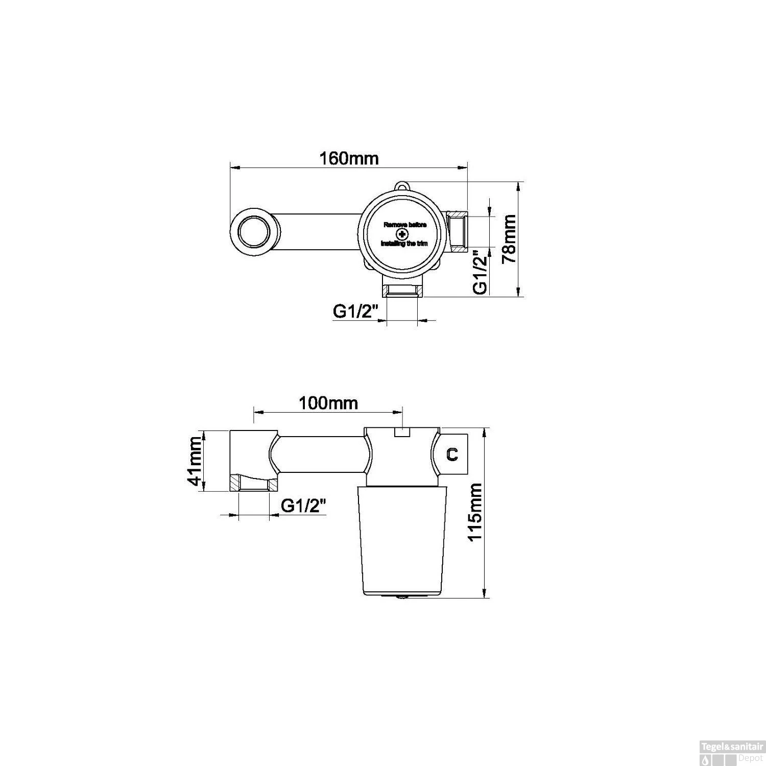 Wastafelkraan BWS Inbouwkraan Eenhendel RVS Look (inbouw En Afbouwdeel) 5 Wastafelkraan BWS Inbouwkraan Eenhendel RVS Look (inbouw En Afbouwdeel) - Afbeelding 3