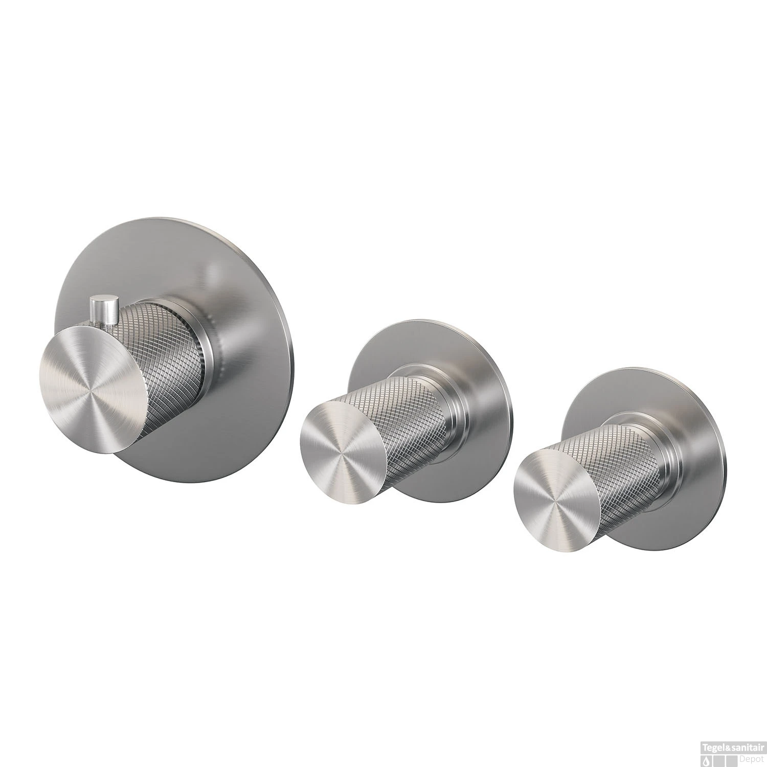 Inbouwthermostaat Brauer Brushed Carving En 2 Stopkranen Met In- En Afbouwdelen Geborsteld RVS 3 Inbouwthermostaat Brauer Brushed Carving En 2 Stopkranen Met In- En Afbouwdelen Geborsteld RVS