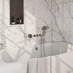 Inbouwthermostaatset Brauer Chrome Carving Incl 3 Standen Handdouche En Badafvoer Chroom