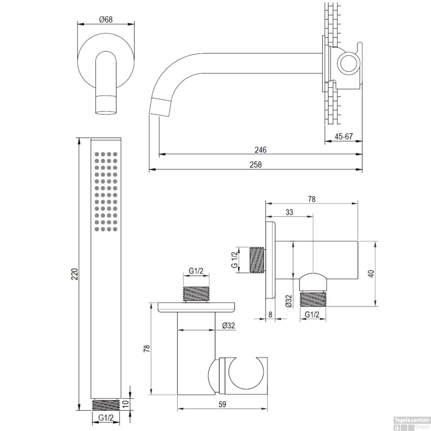 Inbouwthermostaatset Brauer Gunmetal Edition Incl Baduitloop En Staafhanddouche Messing Gunmetal 11 Inbouwthermostaatset Brauer Gunmetal Edition Incl Baduitloop En Staafhanddouche Messing Gunmetal - Afbeelding 9