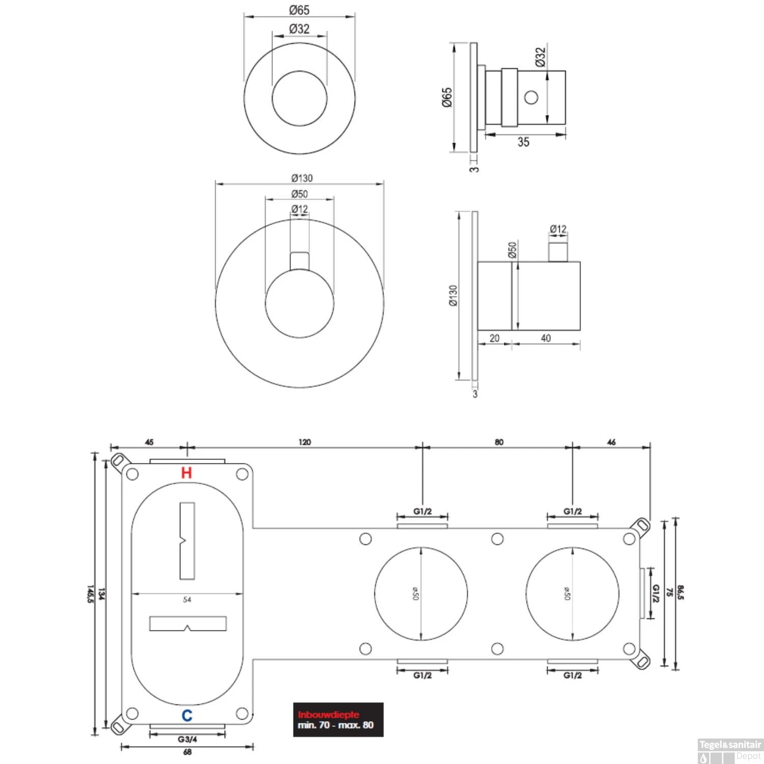 Inbouwthermostaatset Brauer Gunmetal Edition Incl Baduitloop En Staafhanddouche Messing Gunmetal 12 Inbouwthermostaatset Brauer Gunmetal Edition Incl Baduitloop En Staafhanddouche Messing Gunmetal - Afbeelding 10