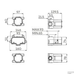 Inbouwdeel Lagoo Garda Voor Thermostaat Met 2 Stopkranen (G2233) 5 Inbouwdeel Lagoo Garda Voor Thermostaat Met 2 Stopkranen (G2233) -Exporteren Badkamer Top Winkel ing2233 tekening