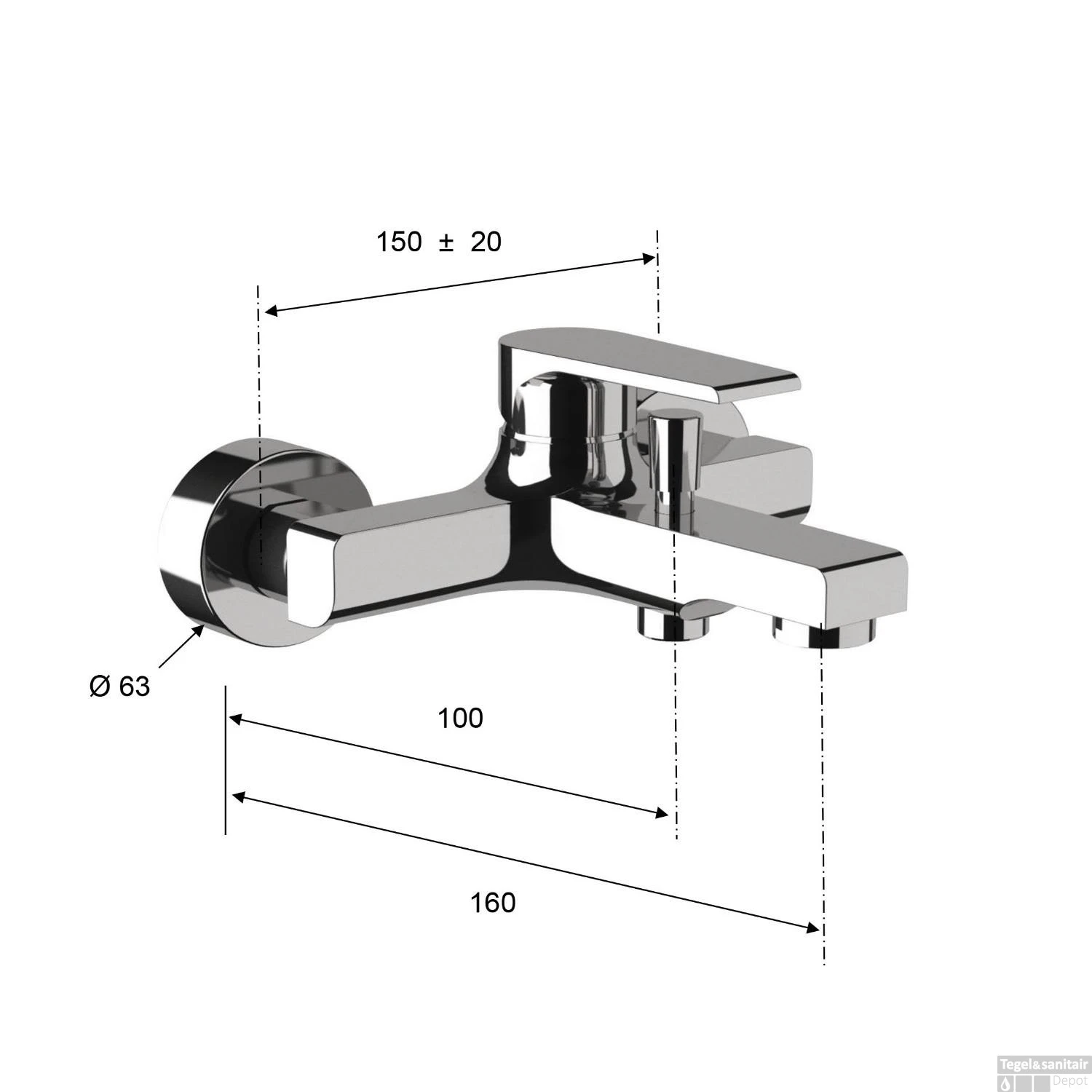 Opbouw Badkraan Sapho KAI Mengkraan 1-hendel 16 Cm Chroom 6 Opbouw Badkraan Sapho KAI Mengkraan 1-hendel 16 Cm Chroom - Afbeelding 4
