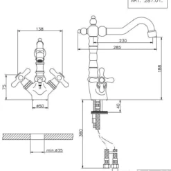Keukenkraan Huber Croisette RVS-look 28701HNS