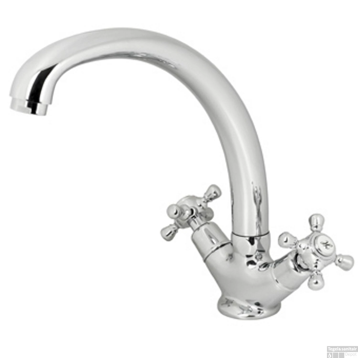 Keukenkraan Plieger Charleston 1-Gats Met Kruisgrepen Chroom 3 Keukenkraan Plieger Charleston 1-Gats Met Kruisgrepen Chroom