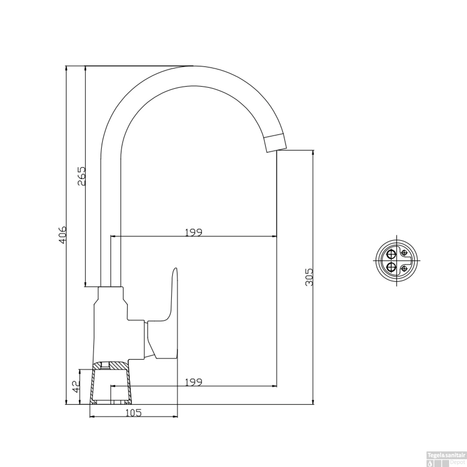 Keukenmengkraan Boss & Wessing Aloni Hoog Met Waterbesparing Mat Zwart 4 Keukenmengkraan Boss & Wessing Aloni Hoog Met Waterbesparing Mat Zwart - Afbeelding 2