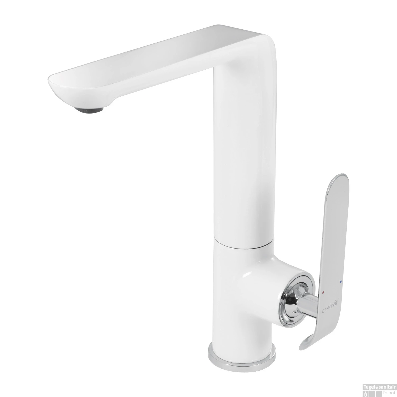 Keukenmengkraan Boss & Wessing Bloom Wit Chroom 3 Keukenmengkraan Boss & Wessing Bloom Wit Chroom