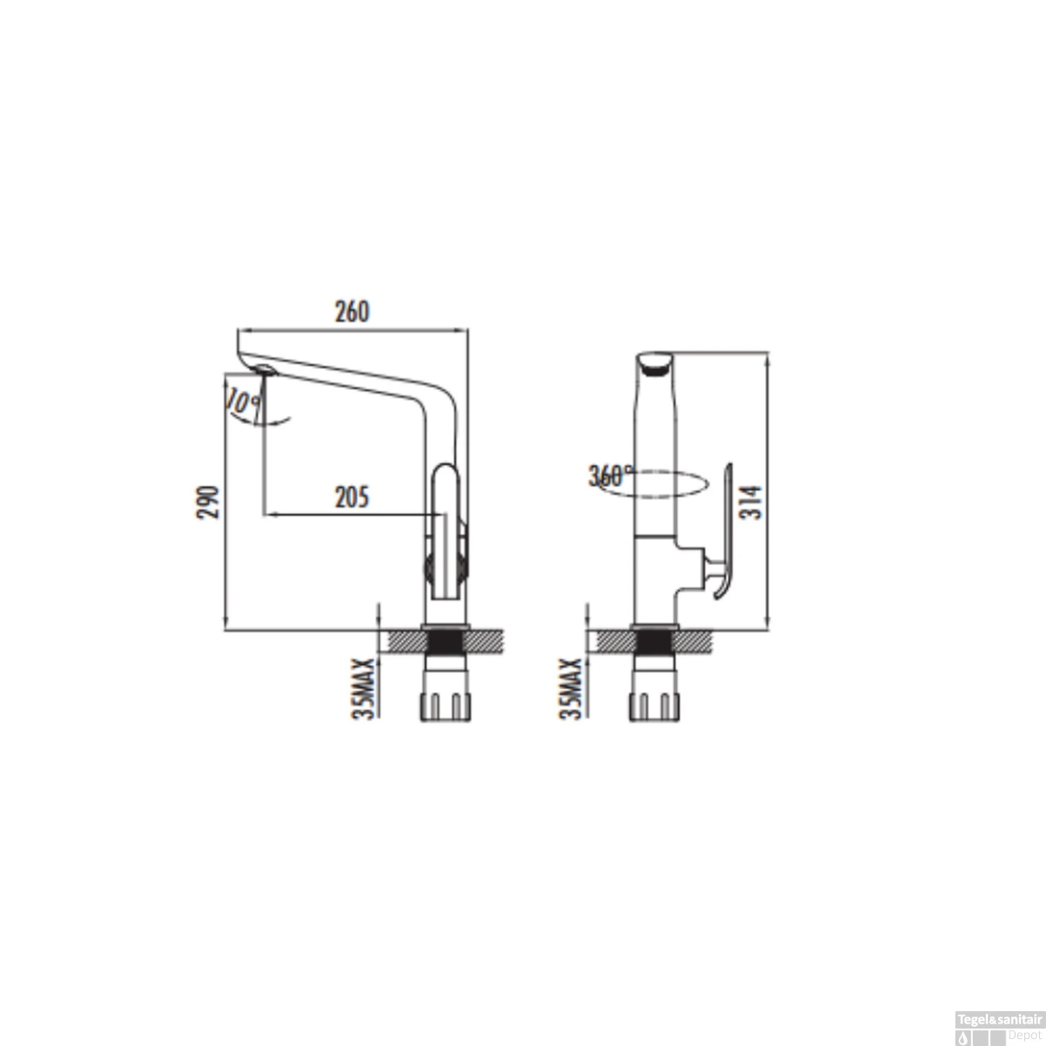 Keukenmengkraan Boss & Wessing Bloom Wit Chroom 4 Keukenmengkraan Boss & Wessing Bloom Wit Chroom - Afbeelding 2