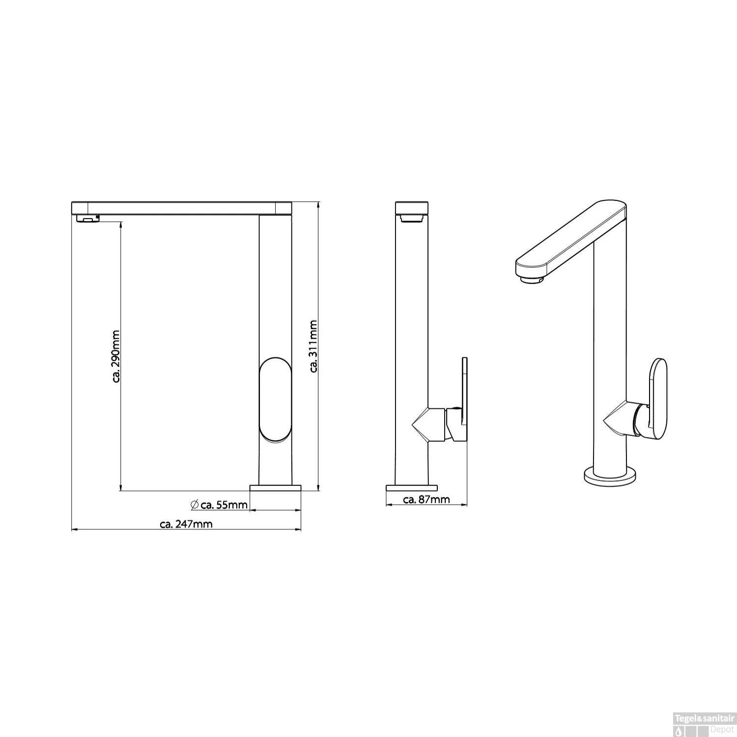Keukenmengkraan Schutte Chicago Hoge En Draaibare Uitloop Chroom 4 Keukenmengkraan Schutte Chicago Hoge En Draaibare Uitloop Chroom - Afbeelding 2