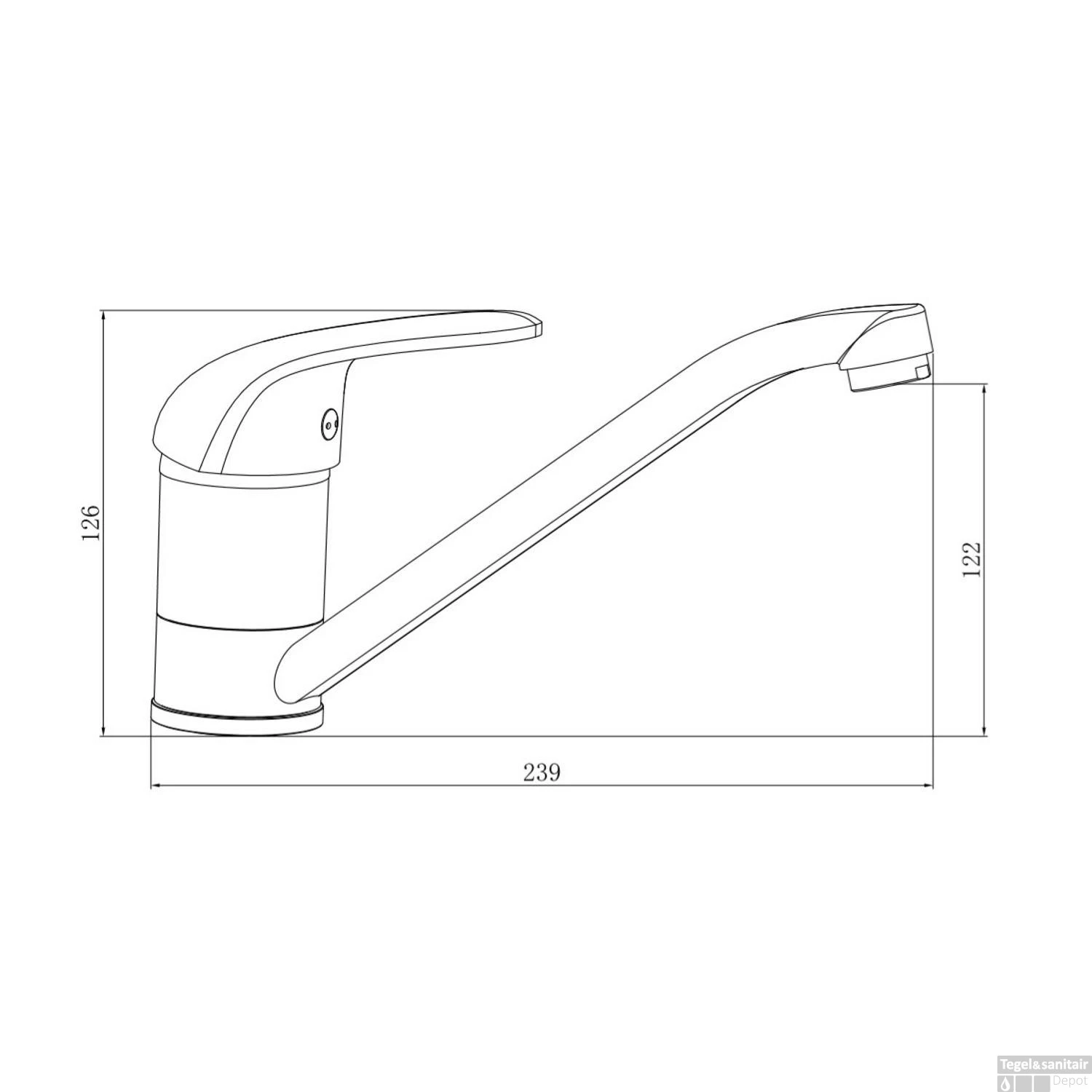Keukenmengkraan Schutte Falcon Draaibare Uitloop Lage Druk Chroom 5 Keukenmengkraan Schutte Falcon Draaibare Uitloop Lage Druk Chroom - Afbeelding 3