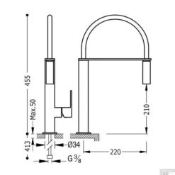 Tres Cuadro Keukenkraan Oranje 106487NA -Exporteren Badkamer Top Winkel keukenmengkraan tres top colors 1 hendel met uittrekbare handdouche uitloop ge 106487na