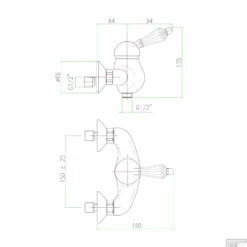 Opbouw Douchekraan Sapho Kirké Mengkraan Retro Kristal 1-hendel Brons -Exporteren Badkamer Top Winkel ki11kb opbouw douchekraan sapho kirk mengkraan retro kristal 1 hendel brons 2