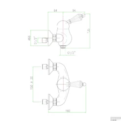 Opbouw Douchekraan Sapho Kirké Mengkraan Retro Kristal 1-hendel Chroom -Exporteren Badkamer Top Winkel ki11kc opbouw douchekraan sapho kirk mengkraan retro kristal 1 hendel chroom 2