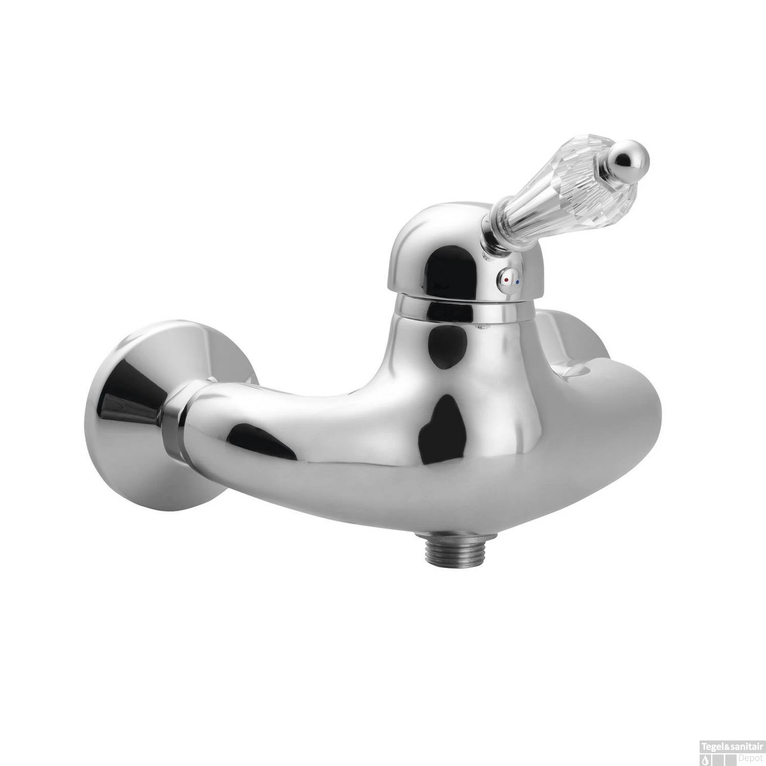 Opbouw Douchekraan Sapho Kirké Mengkraan Retro Kristal 1-hendel Chroom