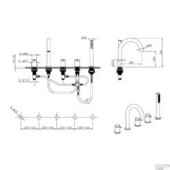 Caral 5-gats Badrandkraan Chroom Compleet -Exporteren Badkamer Top Winkel koh29.3961 sfeer 1