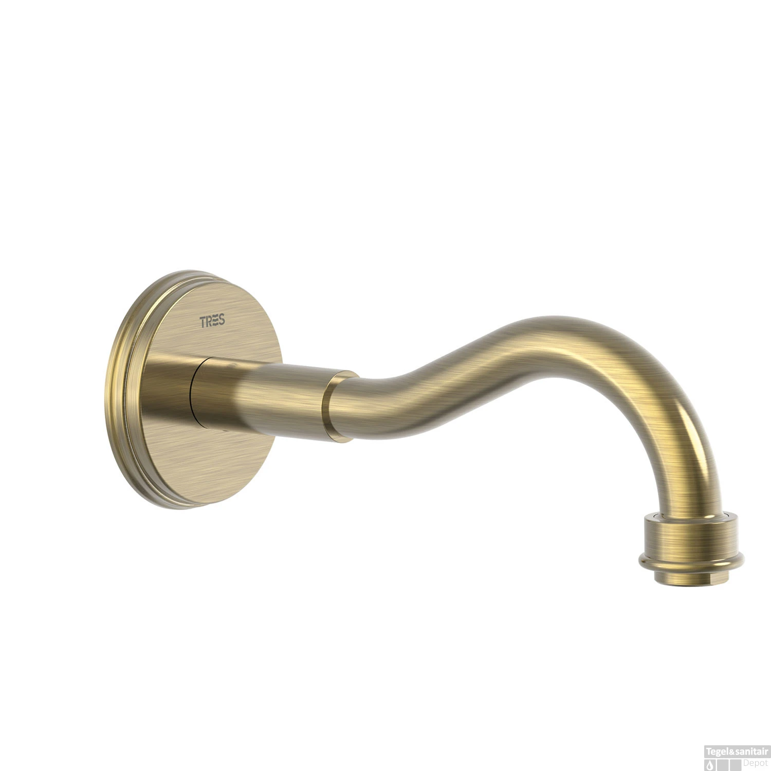 Kraanhals Tres Clasic Inbouw Uitloop 21 Cm Verouderd Messing 3 Kraanhals Tres Clasic Inbouw Uitloop 21 Cm Verouderd Messing