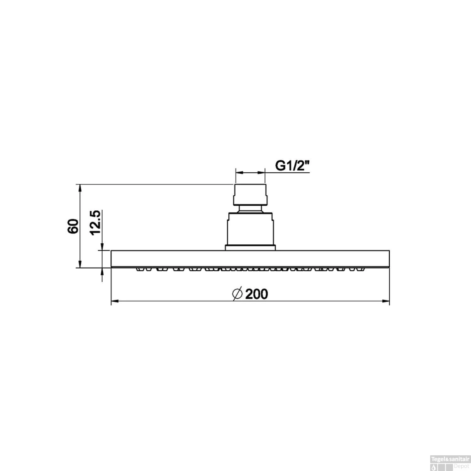 Luxe Hoofddouche Wiesbaden Rond 20 Cm Gunmetal 4 Luxe Hoofddouche Wiesbaden Rond 20 Cm Gunmetal - Afbeelding 2