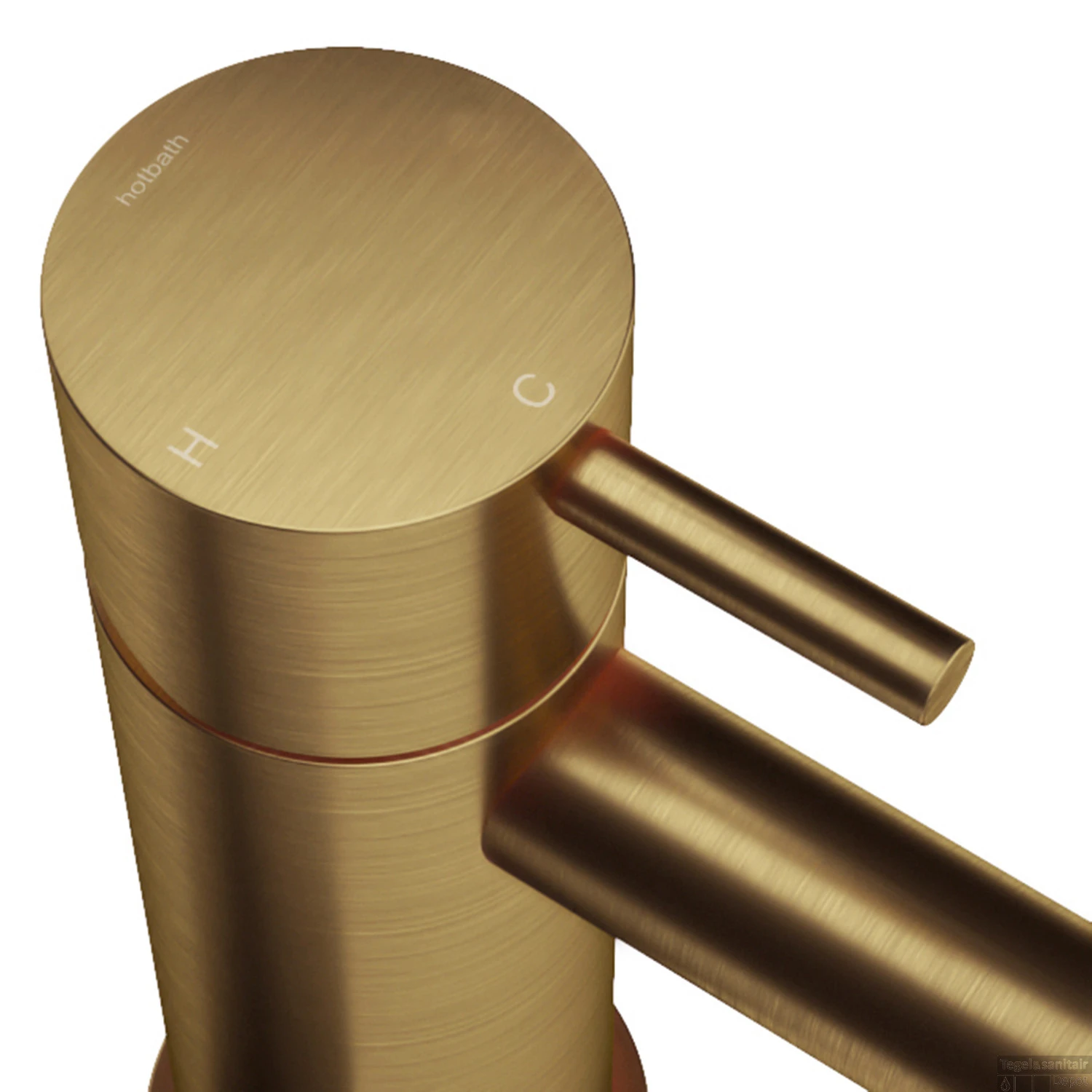 Hoofddouche Hotbath Mate Opbouw 20 Cm Geborsteld Messing - Afbeelding 2