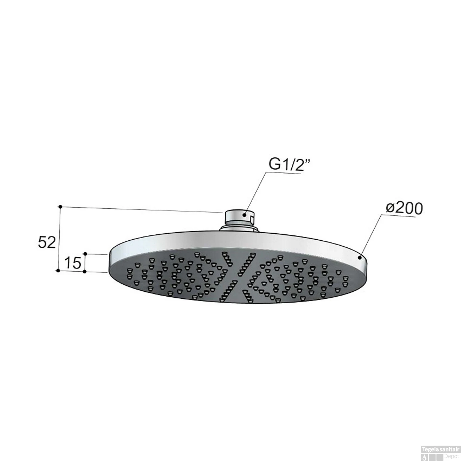 Hoofddouche Hotbath Mate Opbouw 20 Cm Mat Zwart 7 Hoofddouche Hotbath Mate Opbouw 20 Cm Mat Zwart - Afbeelding 5
