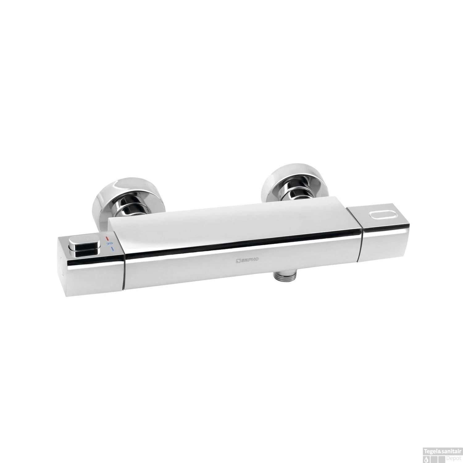 Opbouw Douchekraan Thermostatisch Sapho Mixona 2-knop Chroom 3 Opbouw Douchekraan Thermostatisch Sapho Mixona 2-knop Chroom