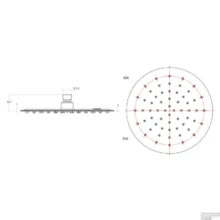 Hoofddouche Superslim Lagoo Nesso Met Veiligheidsventiel 20 Cm RVS Chroom -Exporteren Badkamer Top Winkel n2100 tekening